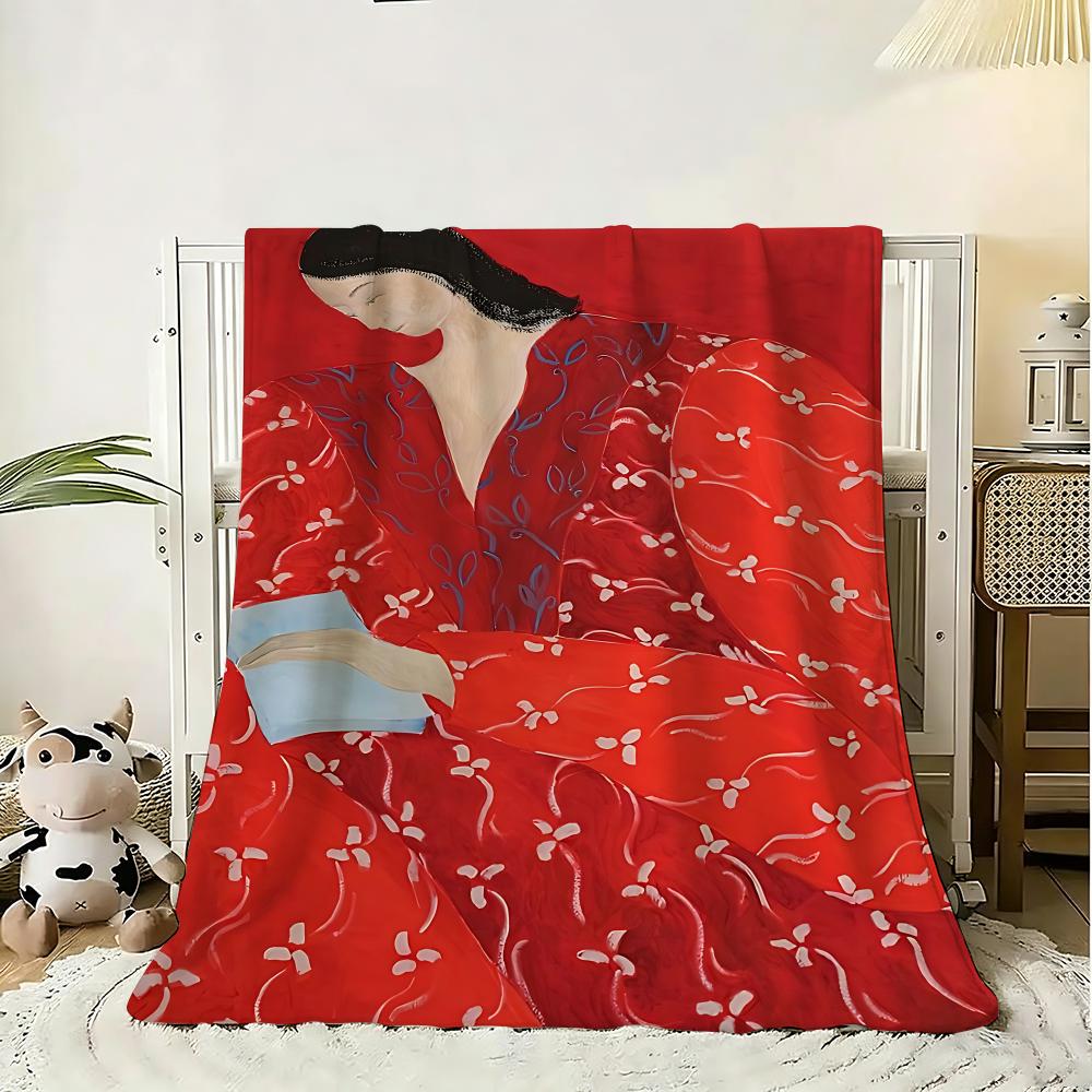 Abstract Sofia Lind Body Line Throw g Flannel Blanket Lightweight Soft Skinfriendly Summer Thin Throw Blanket