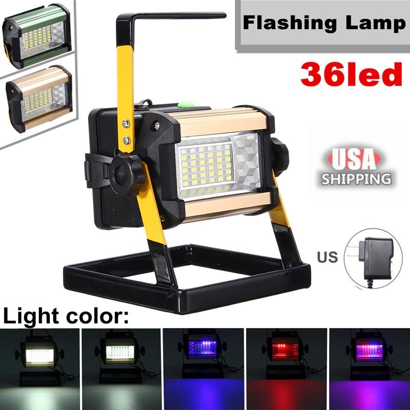 110-240V 50W Rechargeable LED Flood Light 2400LM 36 LED Floodlights Camping Portable Outdoor Flashing Lamp EU/US Plug