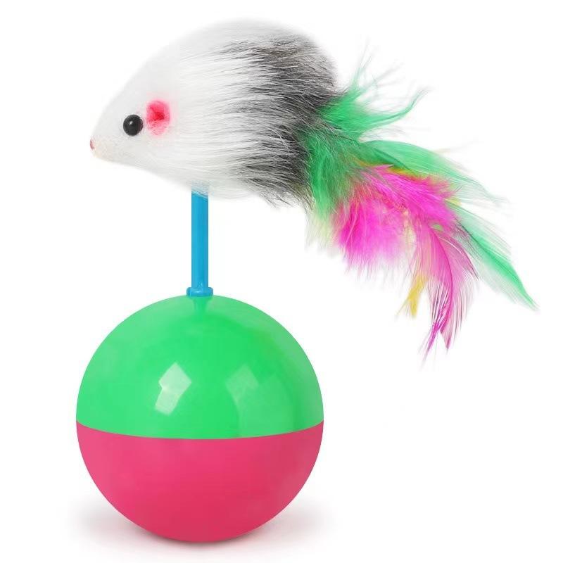 

Interactive Cat Toy Wobbler for Pets Durable Non-Toxic Material Safe Entertainment for Cats with Stable Base and Engaging Movement One size