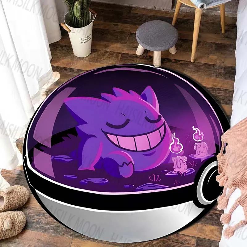  Disney Game Pokémon Gengar Printed Round Mat Bedroom Living Room Sofa Table Carpet Home Decor Cute Horrible Floor Rug