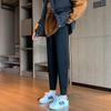 Women's High-Waisted Cotton Blend Harem Sweatpants - Spring 2025 Style, Thin, Casual, Age-Reducing, Nine-Tenths Length, Cuffed.