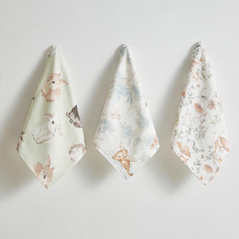 OAK FAMILY Baby Gauze Bibs (3-Pack) 27*27cm