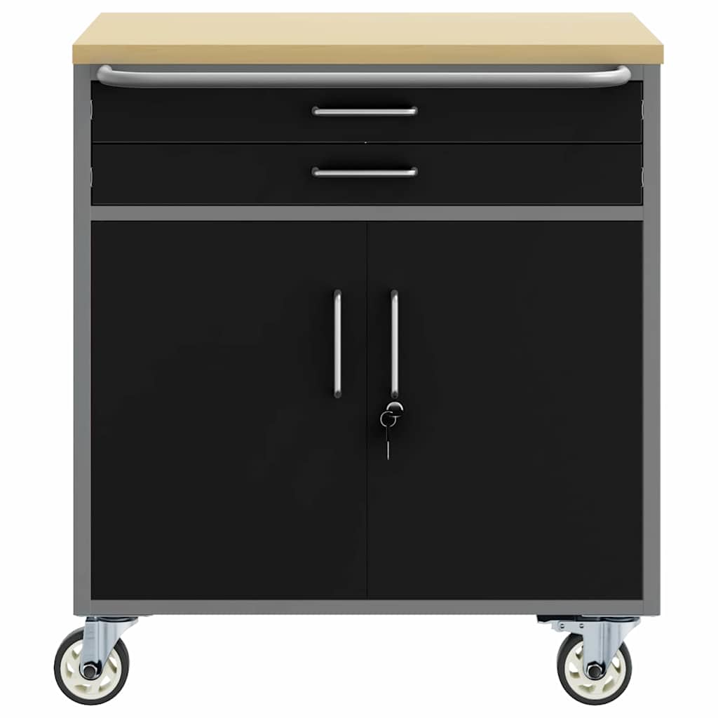 Rolling Workbench Trolley Black and Gray 75 x 45 x 85 cm