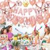 Glanvio Birthday Balloon Decoration Set Rose Gold Garland Confetti Balloons Party Celebration Anniversary Support Activity Unisex Cute Stylish