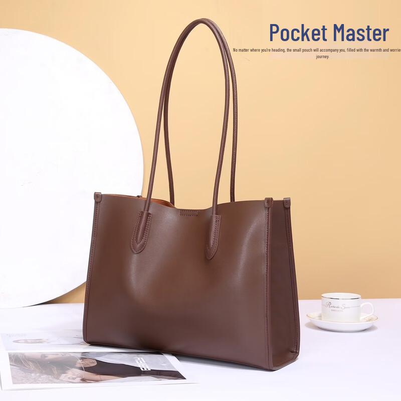 Douxiaozhu Мягкая кожаная большая сумка-тоут на плечо