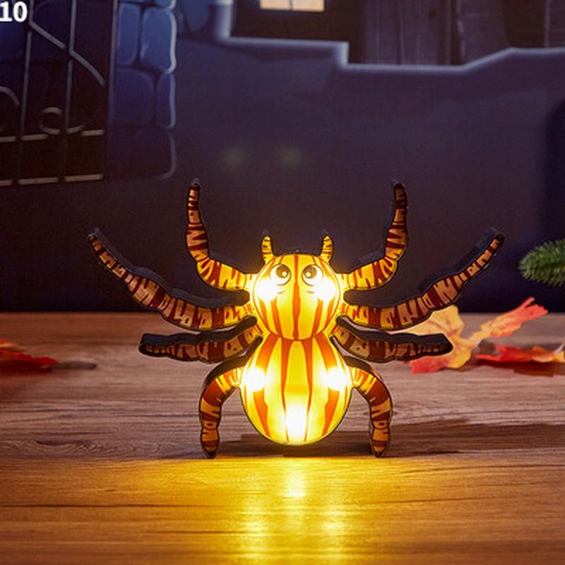 Hororová halloweenská dýňová dekorace, duch, netopýr, pavouk, LED noční světlo, sváteční bar, domácí párty dekorace, rekvizity, halloweenské ozdoby