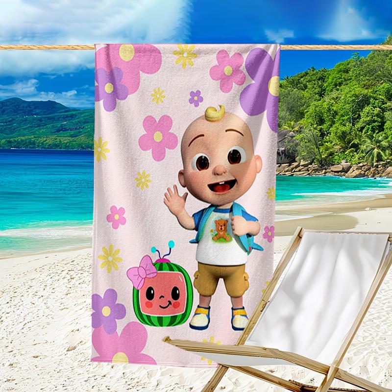 Ultra-Soft Beach Towel with Cocomelon Theme,Ideal for Pool - Camping, Diving - Perfect Travel Essential, Vibrant Beach Towel.