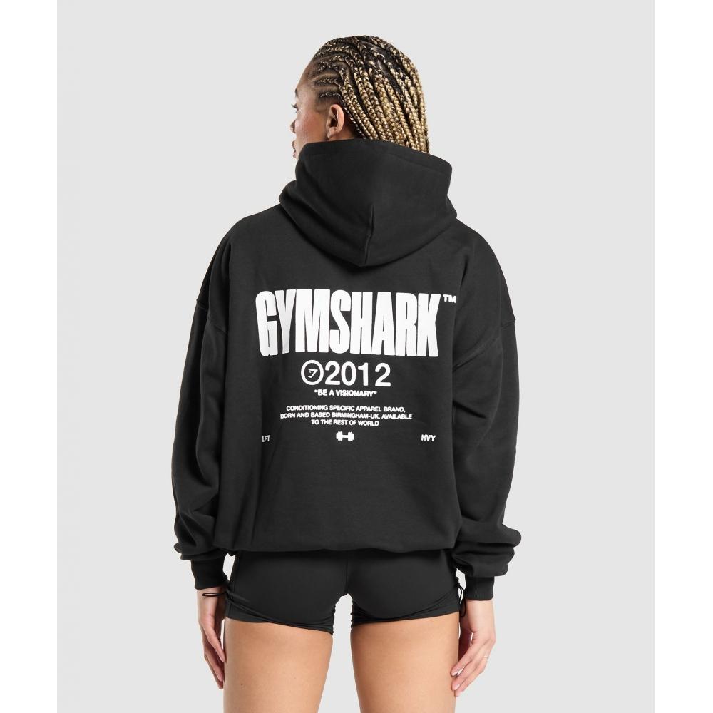

Толстовка GYMSHARK Be a Visionary Oversized, черная B7A5Q BB2J