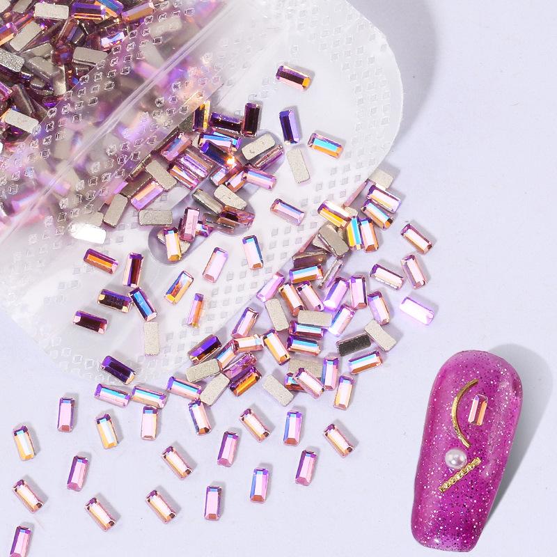 Aurora Pink Symphony Ab Nail Drill Flat Bottom Special-Shaped Nail Drill Nail Drill Diy Jewelry Accessories