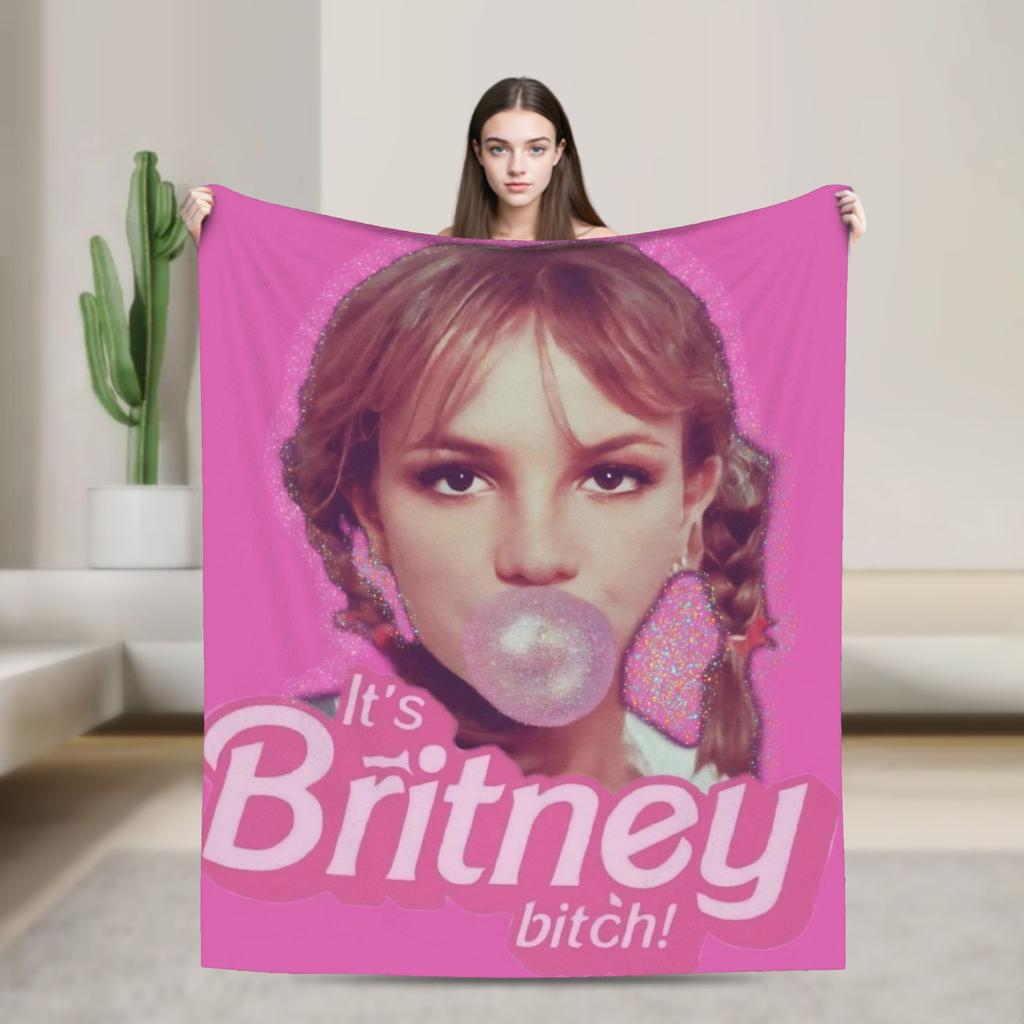 Britney Spears Flanelldecken Superweiche Wohndecke für Draußen Reisen Büro Lustige Bettdecke Sofa Bettbezug