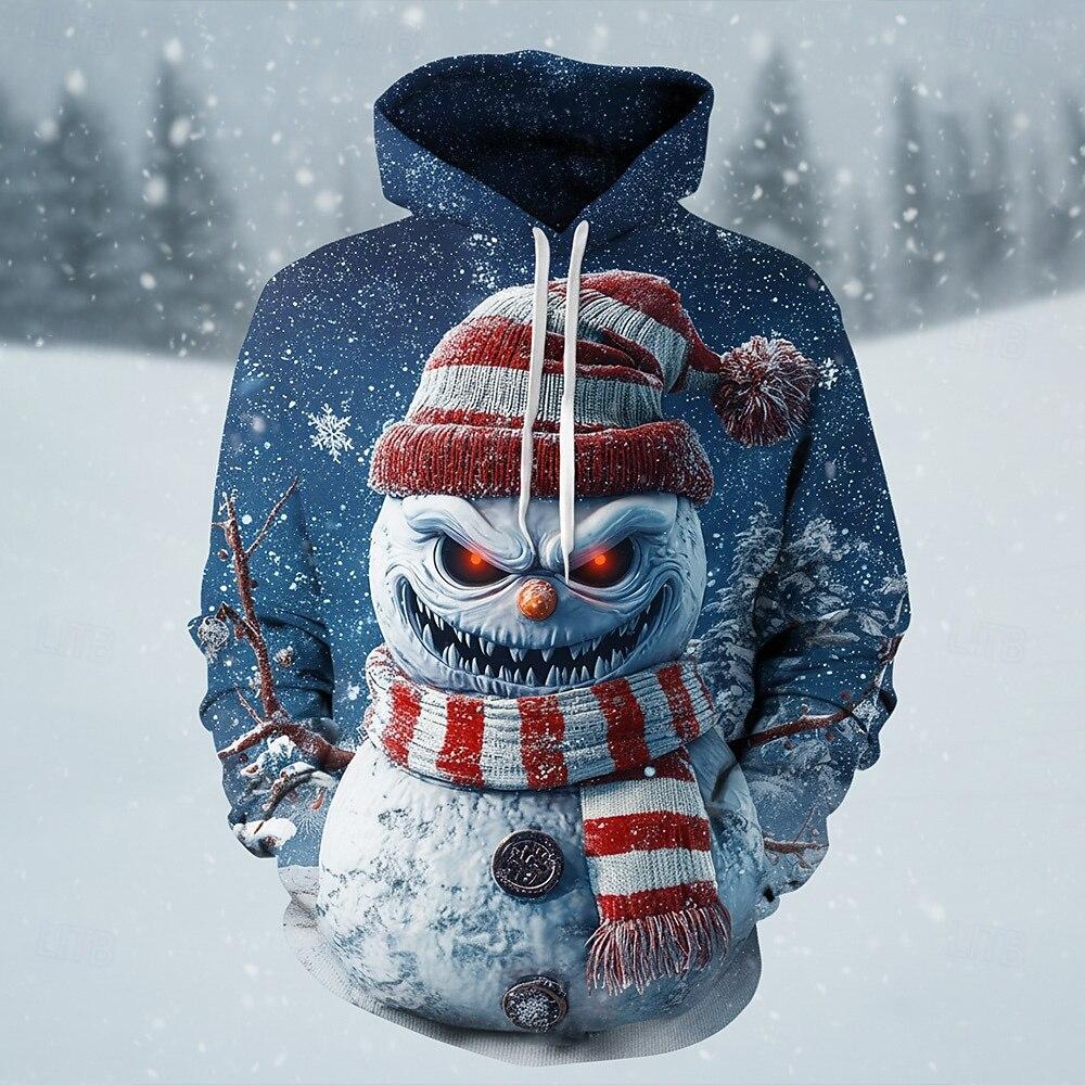 Nové vánoční pánské mikiny s kapucí Novoroční módní mikiny Ležérní streetwear Vánoční mikiny Mikina s kapucí