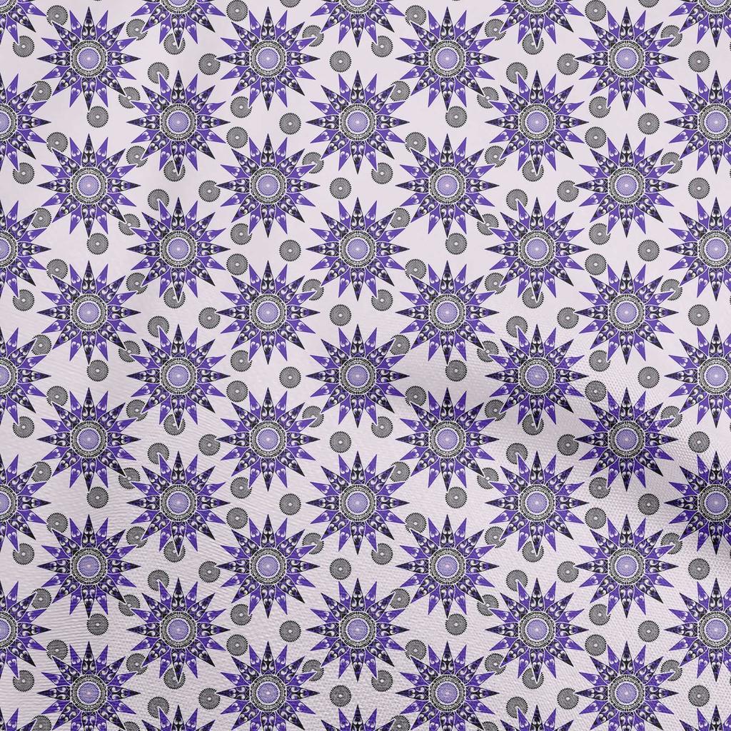 oneOone Cotton Flex Blue Fabric Asian Block Sewing Fabric by The Yard Printed DIY Clothing Sewing Supplies 40 Inch