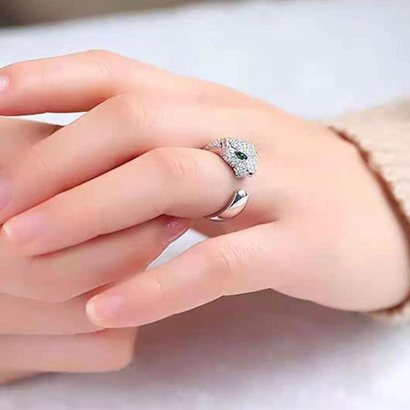 Leopard Head Open Ring Ring for Men and Women, Exaggerated Index Finger Ring, Cheetah Ring