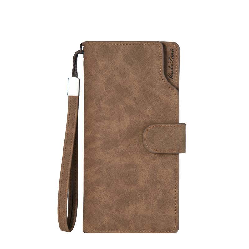MashaLanti Men s Long Bifold Leather Wallet