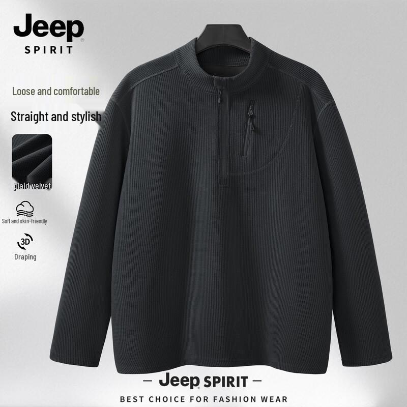 

JEEP SPIRIT Men s 2025 Loose Fit Casual Pullover Hoodie L