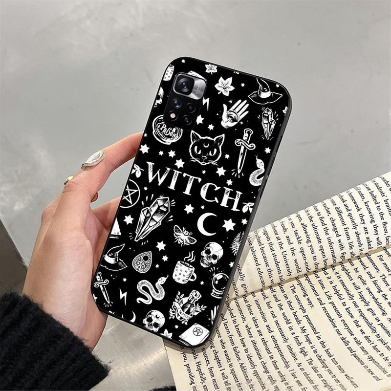 Witch Cat Art Phone Case for Xiaomi Redmi note 13 12 Pro 11S 11 10 Pro 10S 12S Redmi 10 13C 9C Funda