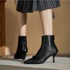 High-Heeled Boots Women'S  New Pointed-Toed Thin-Heeled Large-Size Bootie High-Heeled Shoes Women'S Black Rear Zipper Ankle