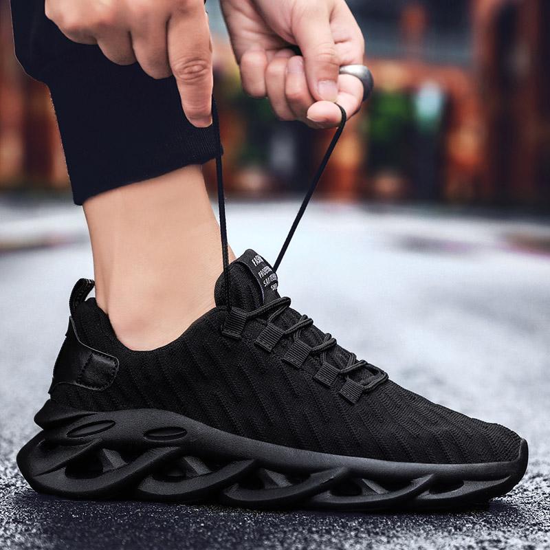 Fashion PARZIVAL New Running Shoes Fashion Design Sole Breathable Knit Men's Sneakers Comfortable Outdoor Tenis Sports Walking Shoes