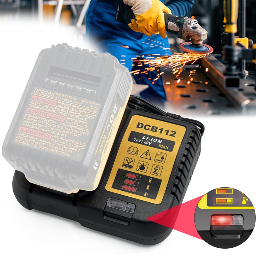 NEW Upgraded DCB112 Battery Charger For Dewalt 10.8V 12V 14.4V 18V 20V DCB206 DCB205 DCB204 DCB203 DCB120,DCB107 DCB115 DCB105