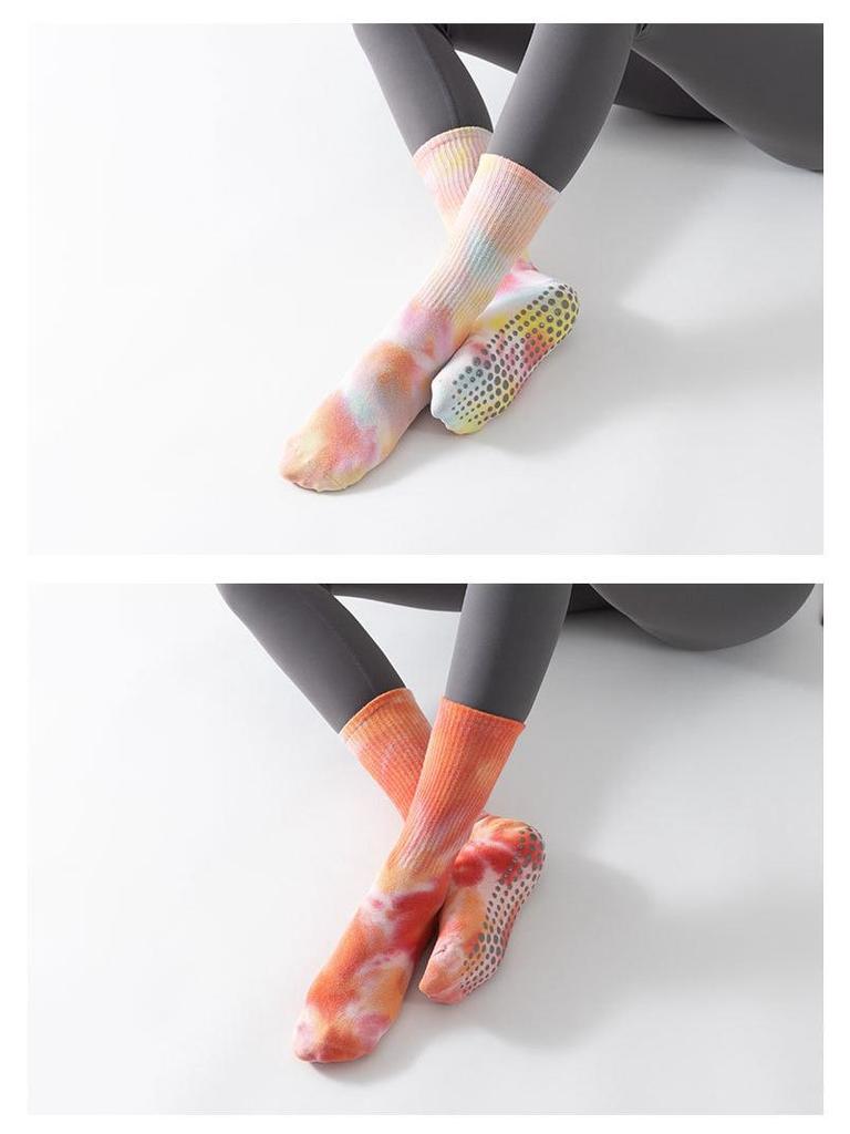Tie-dye Non-slip Sweat-absorbent Yoga Pilates Aerobics Dance Socks