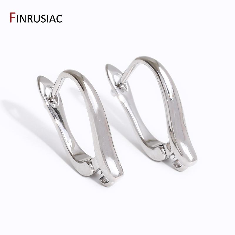 Wholesale 18K Gold Plated Brass Handmade Earwire Fasteners Basic Earring Hooks Clasp,DIY Women Shvenzy Earrings Making Supplies
