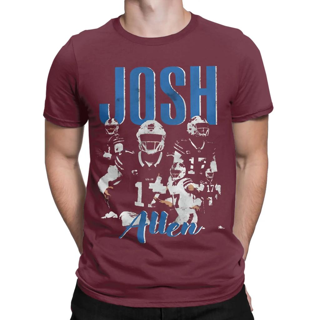 Unisexs Josh Allen T Shirts Cotton Tops Humorous Short Sleeve Round Collar Tees Plus Size TShirt