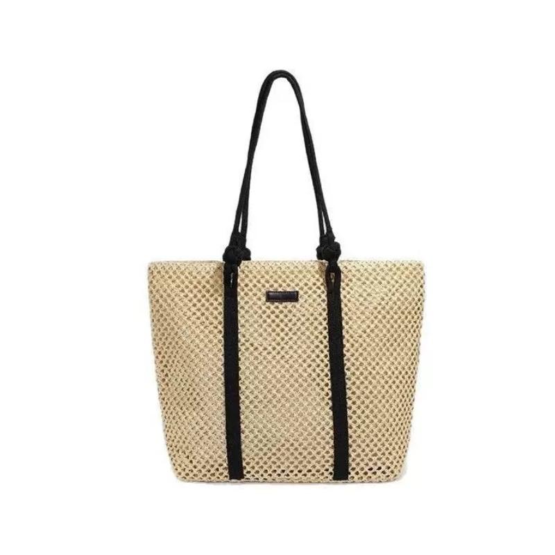 

Новая плетеная сумка из полой соломки, женская плетеная женская сумка, сумка-тоут большой вместимости, на одно плечо, пляжная сумка для морского отдыха welt zipper