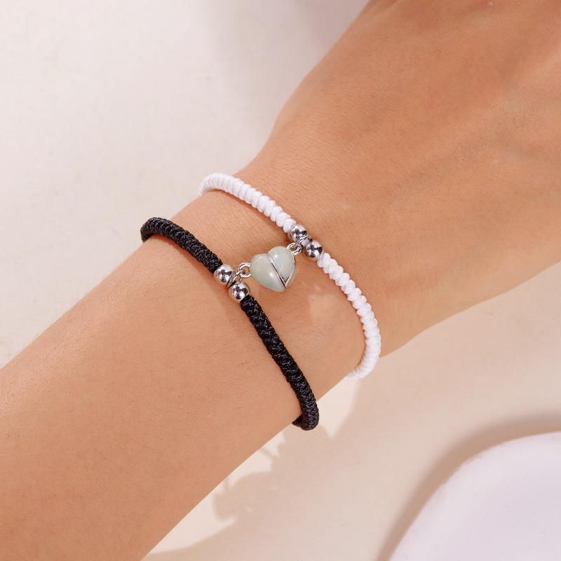 Hand Woven Luminous Heart Bracelet Set For Couple And Best Friends Gift Jewelry