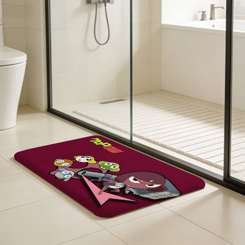 Keroro Frog Cool Gunsou Sergeant Floor Mat Rectangle Anti-slip Home Soft Badmat Front Door Indoor Outdoor Mat Welcome Doormat