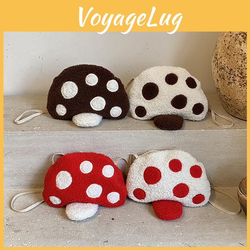 Shape Mushroom Children Plush Single Shoulder Crossbody Bag For Gift School