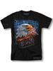 Biker HarIley Men'S Patriotic Eagle & Motorcycle Graphic T-Shirt - Ride Like The Wind American Flag Design, Black Regular Fit, Medium Elasticity, Mach