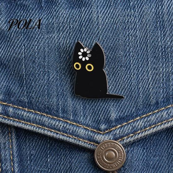 Spilla, Spilla a forma di Gatto Nero, Distintivo Decorativo con Spilla di Sicurezza Standard, Spilla Versatile per Abbigliamento Borse Cappelli Scarpe