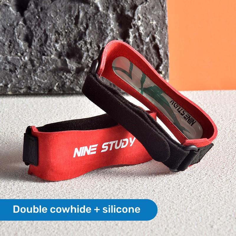 Upgrades Patella Knee Strap Double Layer Cowhide Adjustable Patella Tendon Support Strap with Silicone Pad for Men Women