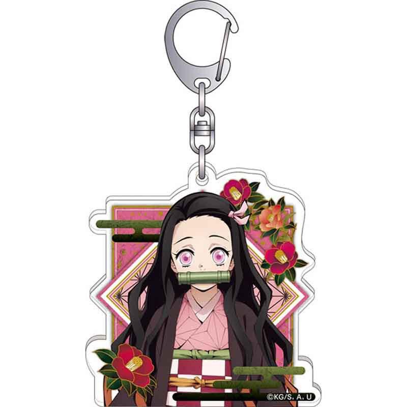 Anime Demon Slayer Keychain Tokitou Muichirou Rengoku Kyoujurou Kanroji Mitsuri Kamado Tanjirou Keyring Bag Car Key Chain Gift