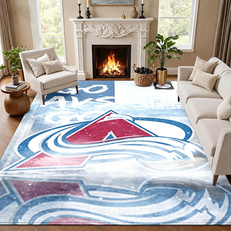 Colorado Avalanche Carpet Door Mat for Living Room or Bedroom Protective Mat Under Chair Office Decoration Christmas Gift Birthday Present