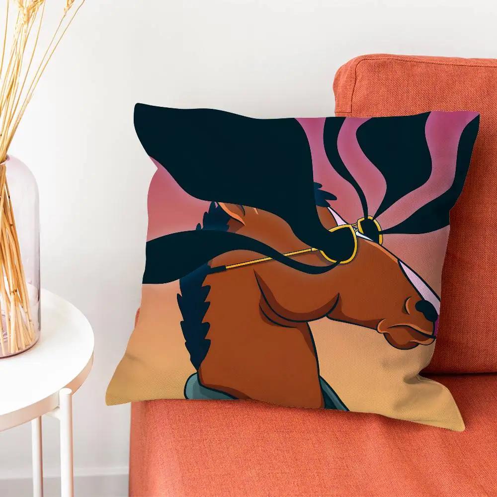 Аниме B-BoJack H-HoRSeman Наволочка Наволочка Для Гостиной Подушка На Диван Чехол Подходит Для Домашнего Декора Спальни Комнаты 30cmx30cm