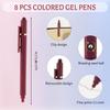 8 Pack Gel Colorful Pens, 0.5 mm Fine Tip Retractable Smooth Writing Multicolored Pens for Journaling Supplies Note Taking Office Supplies School