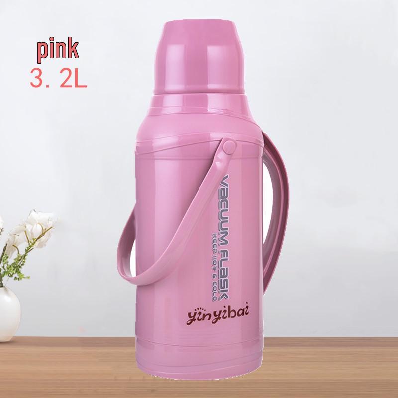 Large Leather-Covered Thermos Flask for Home or Dorm Use - Keeps Tea Warm, Plastic Exterior, Ideal for Students