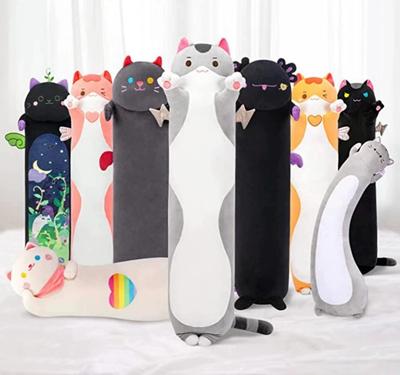Colorful Cat & Salamander Halloween Pillow - Cute Long Strip Cushion for Couples