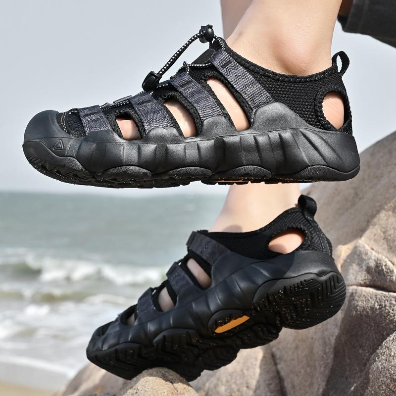 Summer Men Sandals Genuine Leather Boys Casual Shoes Outdoor Women Leather Sandals for Men Beach Shoes Roman Mens Shoes 46