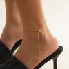 316L Stainless Steel Adjustable Chain Anklet for Women Retro fashion simple Thin Chain anklet for women's feet beach Zircon Gif