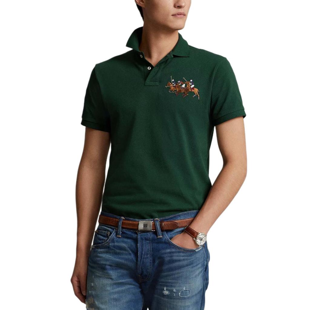 Polo Ralph Lauren Embroidered Printed Short Sleeve Polo Shirt Men Tops Green 710814437-005