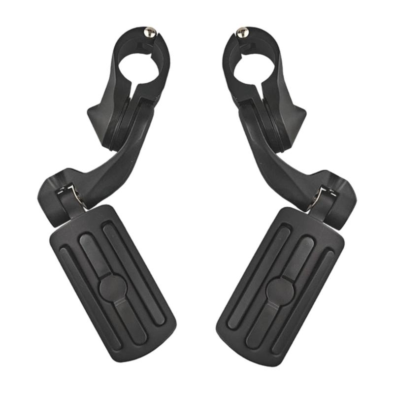 Motorcycle Highway Foot Pegs Pair for Crash Bars, Clamp On Footrests with Rubber Pads, 32MM Bar Fit and Road Use