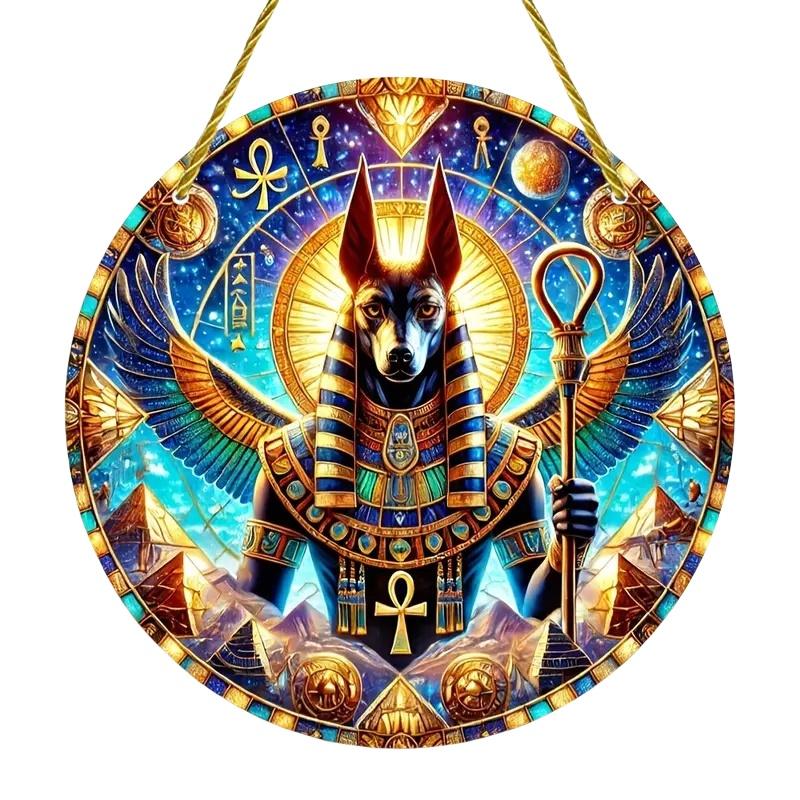 Egyptian Goddess and Pharaoh Acrylic Sun Catcher, Ancient Egyptian Mythological Theme, novelty home decor, Perfect Durable for Bedroom
