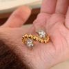 Creative design inlay round diamond twin star Female Ring new in shiny and irregular couple's rings for women wedding jewelry