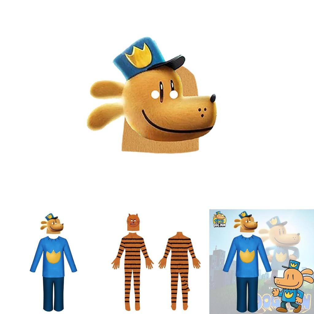 Costume Cosplay di Halloween Dog Man Per Bambini Unisex Tessuto in Poliestere Con Design Divertente
