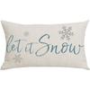 Blue Word Art Let It Snow Grey Snowflakes Winter Home Sofa Chair Bed Decoration Lumbar Pillowcase Cotton Linen Decorative Throw Pillow Cover Case