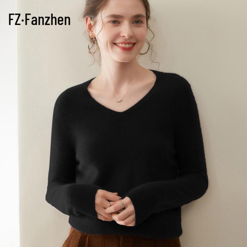 

Women s V-Neck Cashmere Blend Knit Sweater XL