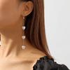 French Personality Niche Temperament Earrings, Long Pearl Love Earrings, Cold Wind Elegant Earrings for Women