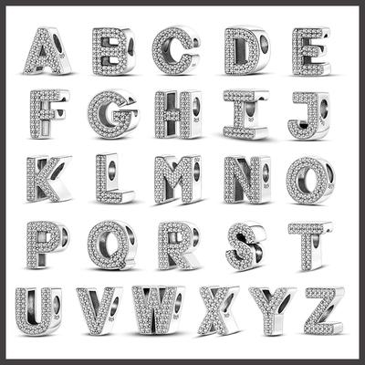 Charm-Perlen Charms Kupferbeschichtet 26 Alphabet Buchstaben Charm-Perlen Charms Perlen Charms Kompatibel Mit 3mm Authentischen Armbändern Fein Do It Yourself Geburtstag